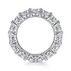 Clearance Gabriel & Co. Basque - 14K White Gold Shared Prong Diamond Eternity Band - 4.8 ct
