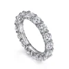 New Gabriel & Co. Basque - 14K White Gold Shared Prong Diamond Eternity Band - 3.5 ct