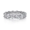 Outlet Gabriel & Co. Basque - 14K White Gold Shared Prong Diamond Eternity Band - 6.3 ct