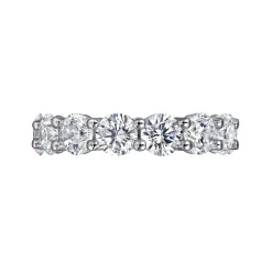 Outlet Gabriel & Co. Basque - 14K White Gold Shared Prong Diamond Eternity Band - 6.3 ct