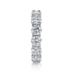 Outlet Gabriel & Co. Basque - 14K White Gold Shared Prong Diamond Eternity Band - 6.3 ct