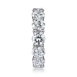 Best Gabriel & Co. Basque - 14K White Gold Shared Prong Diamond Eternity Band - 6.5 ct