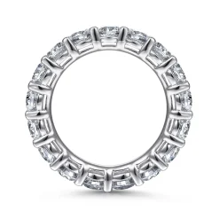 Best Gabriel & Co. Basque - 14K White Gold Shared Prong Diamond Eternity Band - 3.35 ct