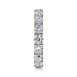 Best Gabriel & Co. Basque - 14K White Gold Shared Prong Diamond Eternity Band - 3.35 ct