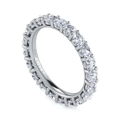Sale Gabriel & Co. Basque - 14K White Gold Shared Prong Diamond Eternity Band - 2 ct