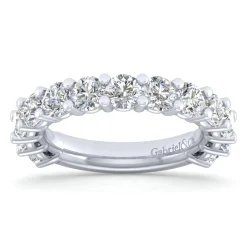 Gabriel & Co. Basque - 14K White Gold Shared Prong Diamond Anniversary Band - 2.5 ct