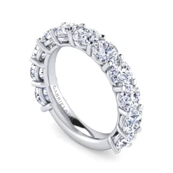 Online Gabriel & Co. Basque - 14K White Gold Shared Prong Diamond Anniversary Band - 3.5 ct