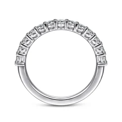 Gabriel & Co. Basque - 14K White Gold 13 Stone Shared Prong Diamond Anniversary Band - 0.65 ct