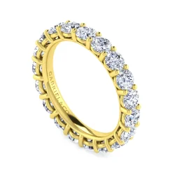 Online Gabriel & Co. Basque - 14K Yellow Gold Shared Prong Diamond Eternity Band - 2.5 ct