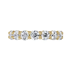 Best Gabriel & Co. Basque - 14K Yellow Gold Shared Prong Diamond Eternity Band - 3.5 ct