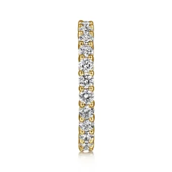 Sale Gabriel & Co. Basque - 14K Yellow Gold Shared Prong Diamond Eternity Band - 1.3 ct