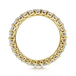 Sale Gabriel & Co. Basque - 14K Yellow Gold Shared Prong Diamond Eternity Band - 1.3 ct