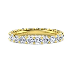 Clearance Gabriel & Co. Basque - 14K Yellow Gold Shared Prong Diamond Eternity Band - 2 ct