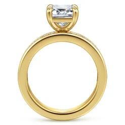 New Gabriel & Co. Bassia - 14K Yellow Gold Emerald Cut Diamond Engagement Ring