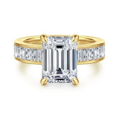 Outlet Gabriel & Co. Bassia - 14K Yellow Gold Emerald Cut Diamond Engagement Ring