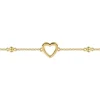 New Gabriel & Co. Beaded Chain Bracelet Heart 14K Yellow Gold Bujukan