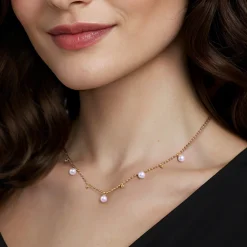 Sale Gabriel & Co. Beaded Layered Necklace Droplet 14K Yellow Gold Pearl Bujukan