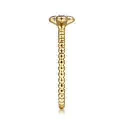 Outlet Gabriel & Co. Beaded Stackable Single Ring 14K Yellow Gold Diamond 0.2ct Bujukan