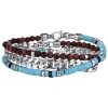 Gabriel & Co. Beaded Wrap Bracelet and Necklace 925 Sterling Silver Turquoise Onyx and Tiger Eye