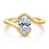 Hot Gabriel & Co. Bellisse - 14K Yellow Gold Bypass Oval Solitaire Diamond Engagement Ring