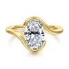Clearance Gabriel & Co. Bellisse - 14K Yellow Gold Bypass Oval Solitaire Diamond Engagement Ring