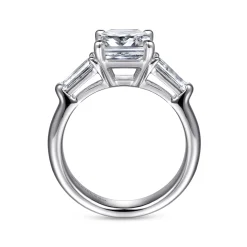 Best Gabriel & Co. Belma - 14K White Gold Emerald Cut Diamond Channel Set Engagement Ring
