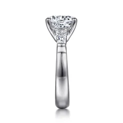 Online Gabriel & Co. Belma - 14K White Gold Round Three Stone Diamond Engagement Ring