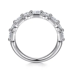Online Gabriel & Co. Benadetta - 14K White Gold Prong Princess Cut and Round Diamond Anniversary Band - 1.25 ct
