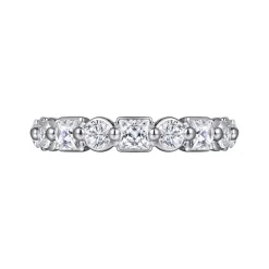 Online Gabriel & Co. Benadetta - 14K White Gold Prong Princess Cut and Round Diamond Anniversary Band - 1.25 ct