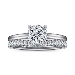 Gabriel & Co. Bena - 14K White Gold Round Solitaire Diamond Engagement Ring