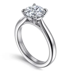 New Gabriel & Co. Bena - 14K White Gold Round Solitaire Diamond Engagement Ring