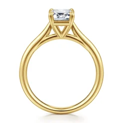 Best Gabriel & Co. Bena - 14K Yellow Gold Emerald Cut Solitaire Diamond Engagement Ring