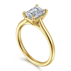 Best Gabriel & Co. Bena - 14K Yellow Gold Emerald Cut Solitaire Diamond Engagement Ring