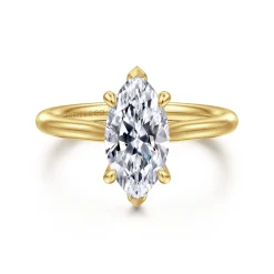 Sale Gabriel & Co. Bena - 14K Yellow Gold Marquise Shape Solitaire Diamond Engagement Ring