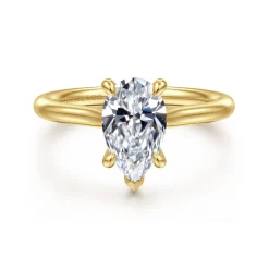 Hot Gabriel & Co. Bena - 14K Yellow Gold Pear Shape Solitaire Diamond Engagement Ring