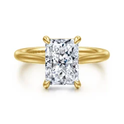 Hot Gabriel & Co. Bena - 14K Yellow Gold Radiant Cut Solitaire Diamond Engagement Ring