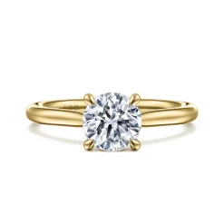 Best Gabriel & Co. Bena - 14K Yellow Gold Round Solitaire Diamond Engagement Ring