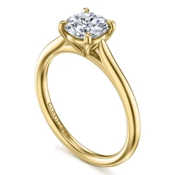 Best Gabriel & Co. Bena - 14K Yellow Gold Round Solitaire Diamond Engagement Ring