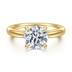 Sale Gabriel & Co. Bena - 14K Yellow Gold Round Solitaire Diamond Engagement Ring