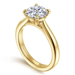 Sale Gabriel & Co. Bena - 14K Yellow Gold Round Solitaire Diamond Engagement Ring