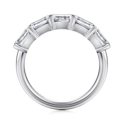Gabriel & Co. Berta - 14K White Gold Emerald Cut Diamond Anniversary Band - 2 ct