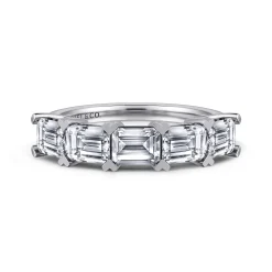 Gabriel & Co. Berta - 14K White Gold Emerald Cut Diamond Anniversary Band - 2 ct