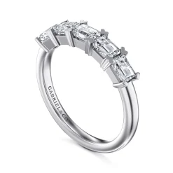 Best Gabriel & Co. Berta - 14K White Gold Emerald Cut Diamond Anniversary Band - 1.25 ct