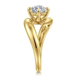 New Gabriel & Co. Bettie - 14K Yellow Gold Bypass Marquise Shape Diamond Engagement Ring
