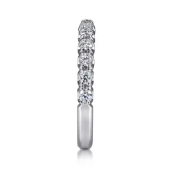 Hot Gabriel & Co. Bijou - 14K White Gold Prong Set Diamond Wedding Band - 0.5 ct