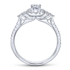 Discount Gabriel & Co. Bionda - 14K White Gold Oval Halo Complete Diamond Engagement Ring