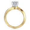 Discount Gabriel & Co. Blair - 14K White-Yellow Gold Bypass Round Diamond Engagement Ring