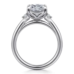 Hot Gabriel & Co. Blaise - 14K White Gold Princess Cut Three Stone Diamond Engagement Ring