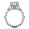 Online Gabriel & Co. Blaise - 14K White Gold Round Three Stone Diamond Engagement Ring