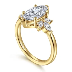 Best Gabriel & Co. Bleine - 14K Yellow Gold Marquise Shape Diamond Engagement Ring